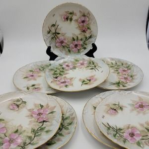 Vintage hand painted limoges bread plates 8pc